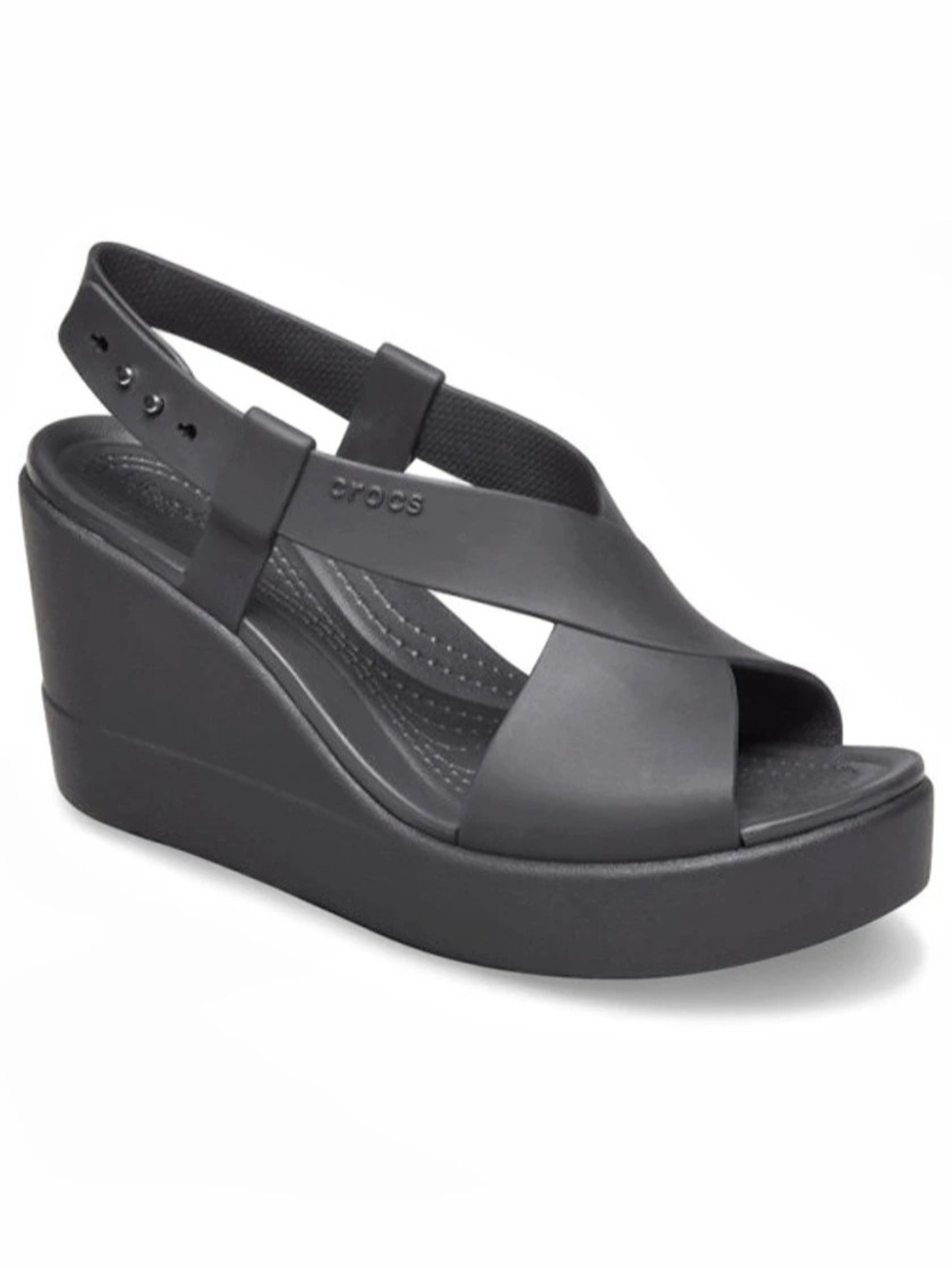 Crocs Brooklyn Low Wedge Sandal Black